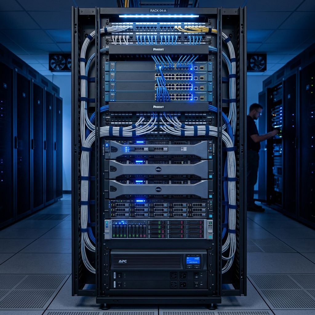 Infraestrutura de TI FTech — Montagem de Rack e Cabeamento